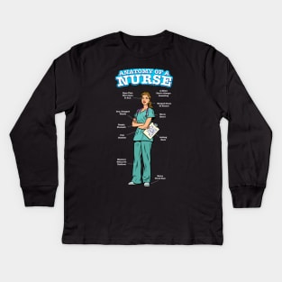 Anatomy of a Nurse Kids Long Sleeve T-Shirt